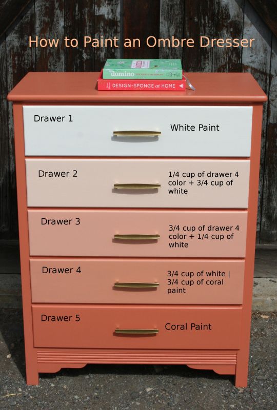 How to Paint an Ombre Dresser