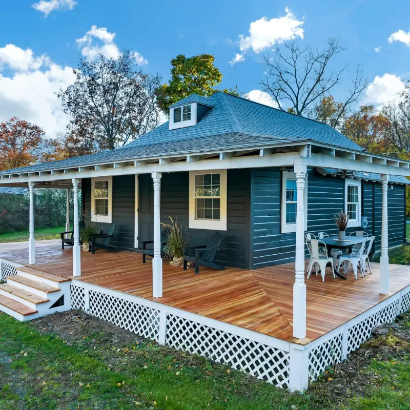 After photo of redesigned historic trolley house.